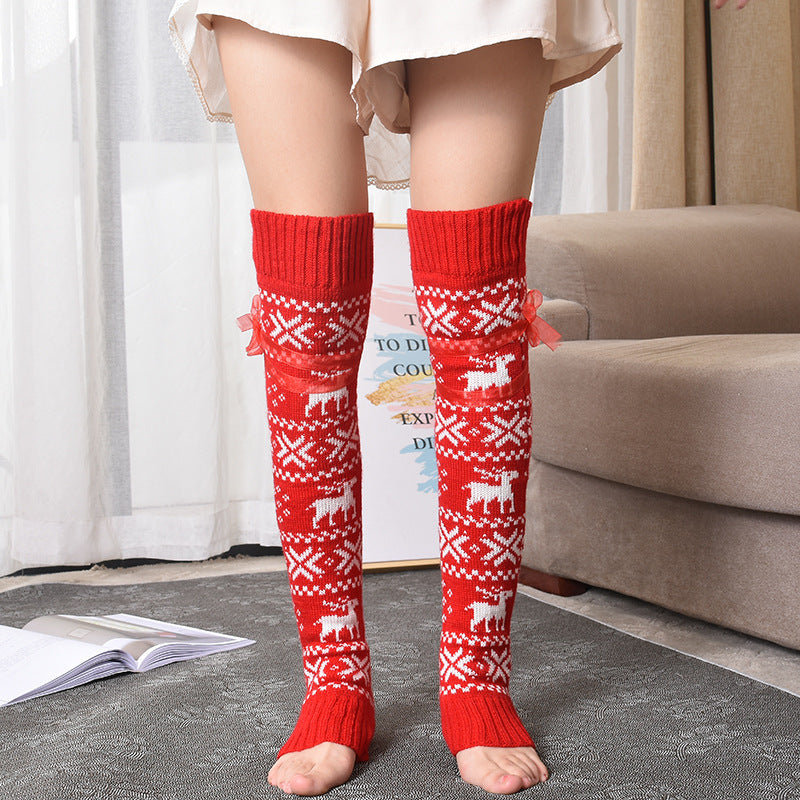 Thickened Warm Wool Stockings Knitted Over-the-knee Bunching Socks Limorista