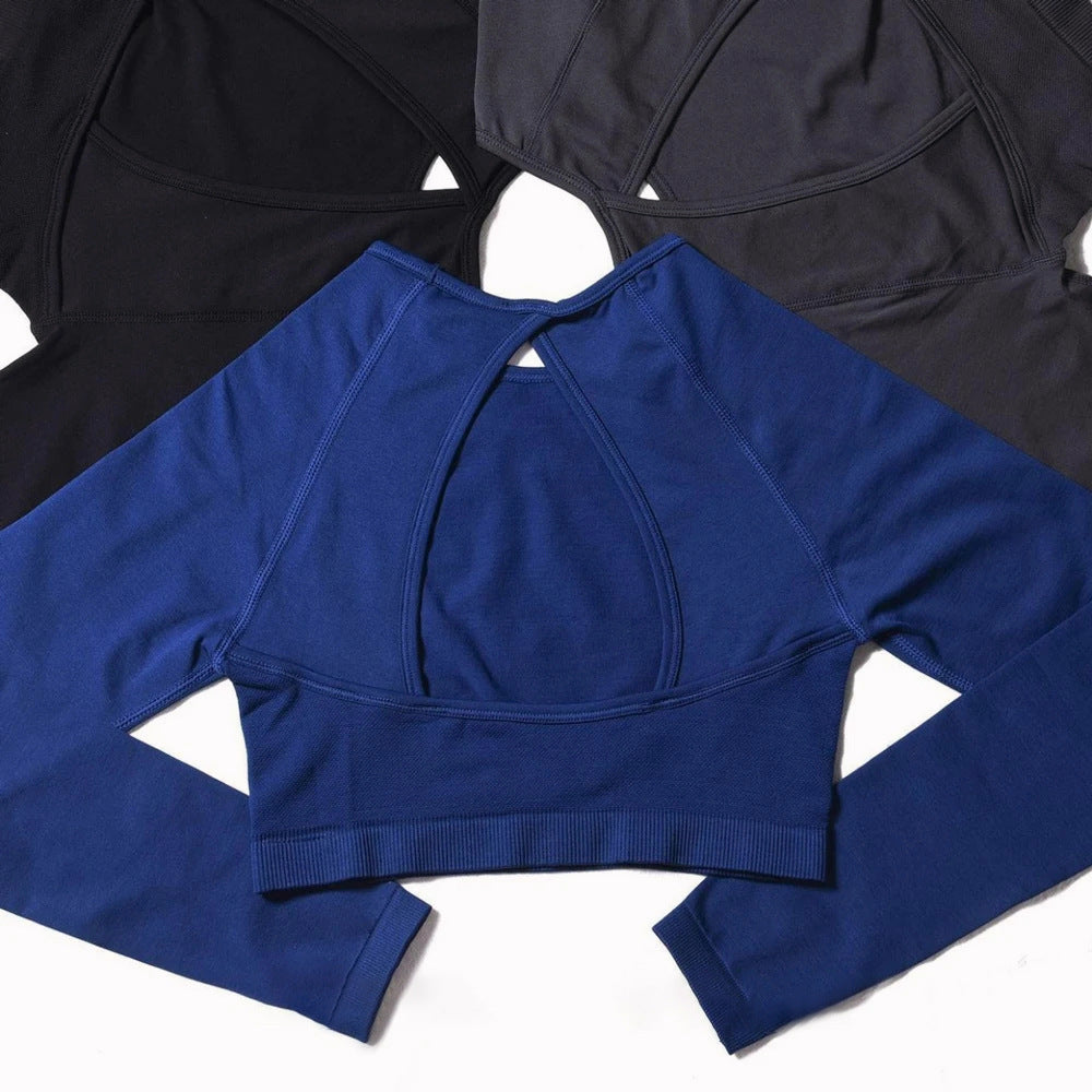 Limorista - European And American Slim Fit Long Sleeve Yoga Wear Outdoor Quick-drying Top