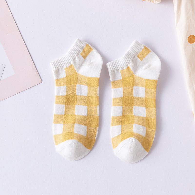 Cartoon Little Bee Boat Socks Pure Female Embroidery Combed Cotton Socks Limorista