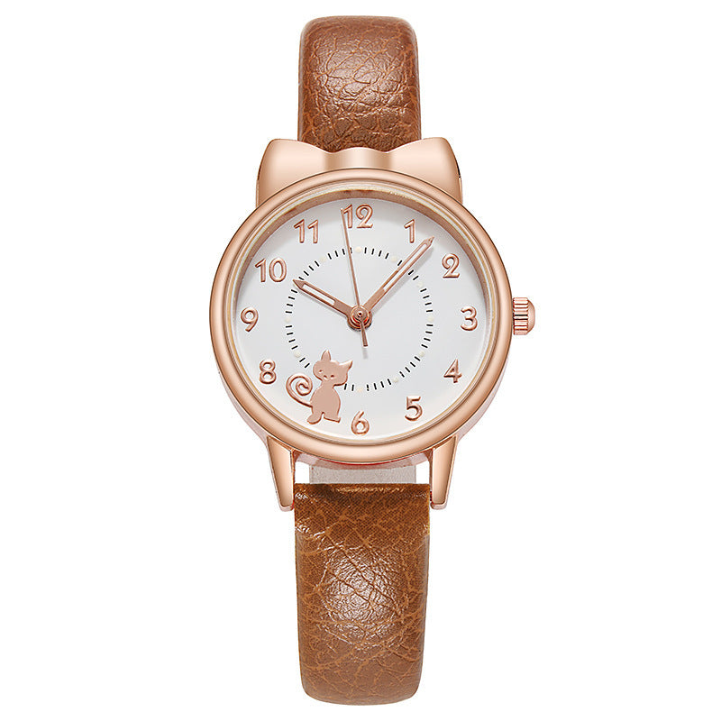 Personality Cute Kawai Cat Net Red Luminous Student Watch Female Quartz Watch Limorista