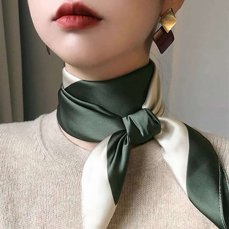 Artificial Silk Striped High-grade Korean Style Stylish Beach Arm Bag Silk Scarf Limorista