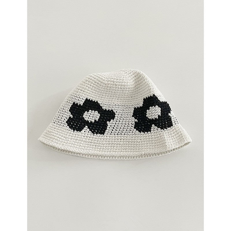 Japanese-style Retro Hollow Flower Handmade Knitted Bucket Hat Women Limorista