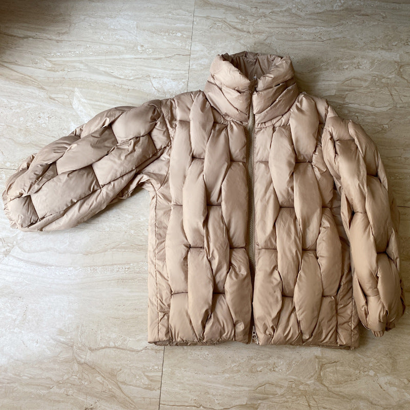 Plus Size Woven Twisted Down Cotton-padded Jacket Limorista