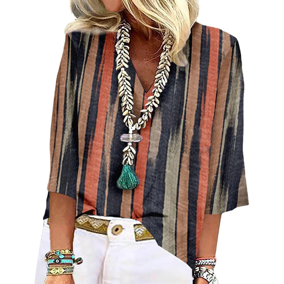 Cross-border Amazon Clothing 3D Printed V-neck Pullover Leisure Cropped POD Customization Limorista