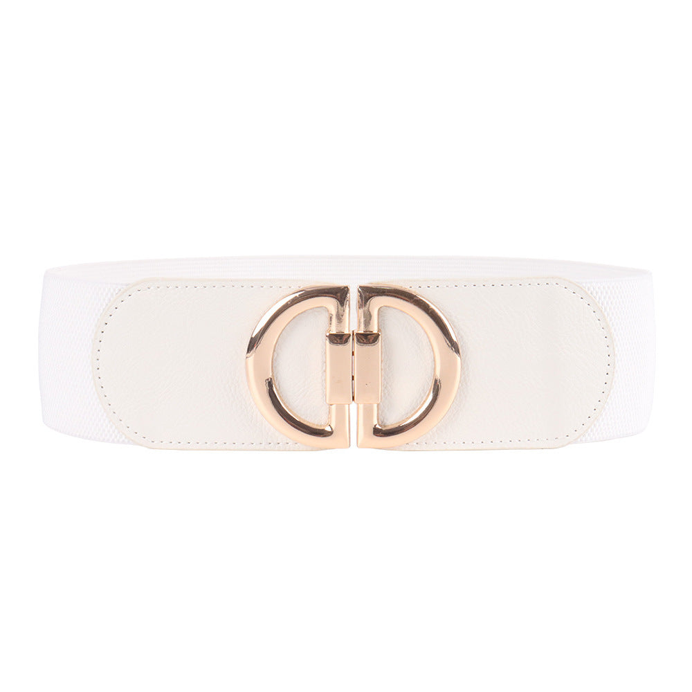 Elastic A Pair Of Buckles Wide Belt Women Limorista