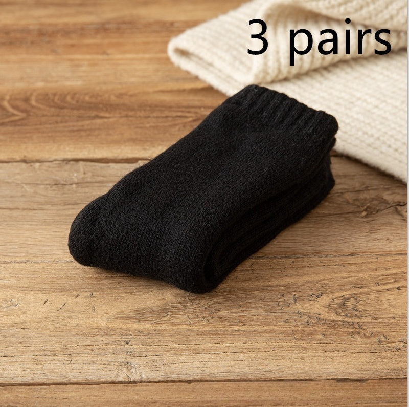Winter Warm Padded Extra Thick Fleece Lined Fur Selvedge Female Middle Tube Socks - Limorista