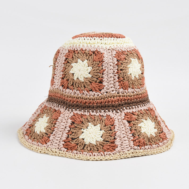 Hat Female Hand Crochet Papyrus Sun Foldable Limorista