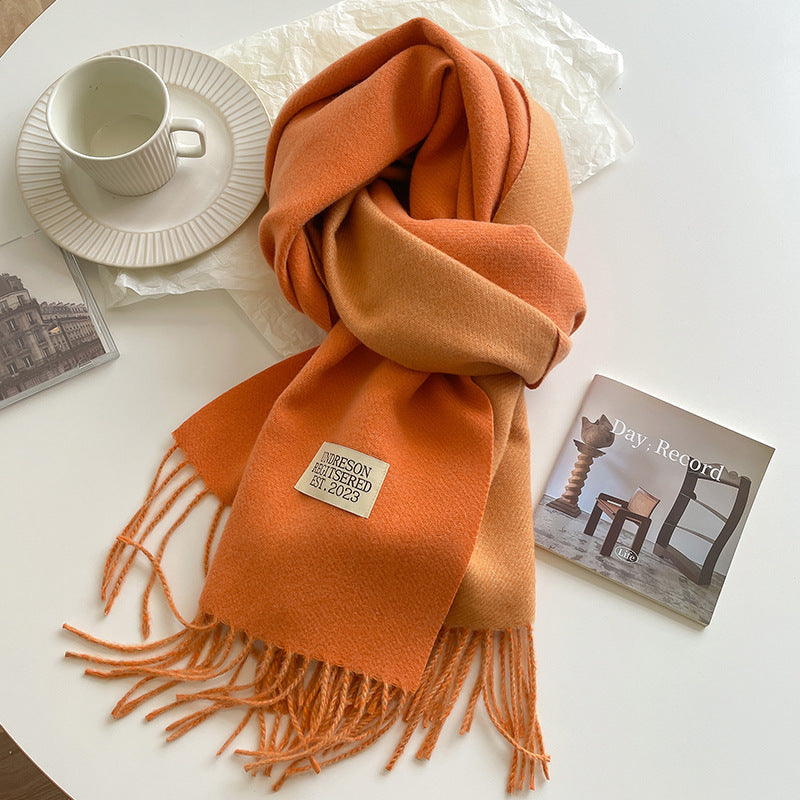 New Scarf Autumn And Winter Popular Color Matching Cashmere Scarf For Women Limorista