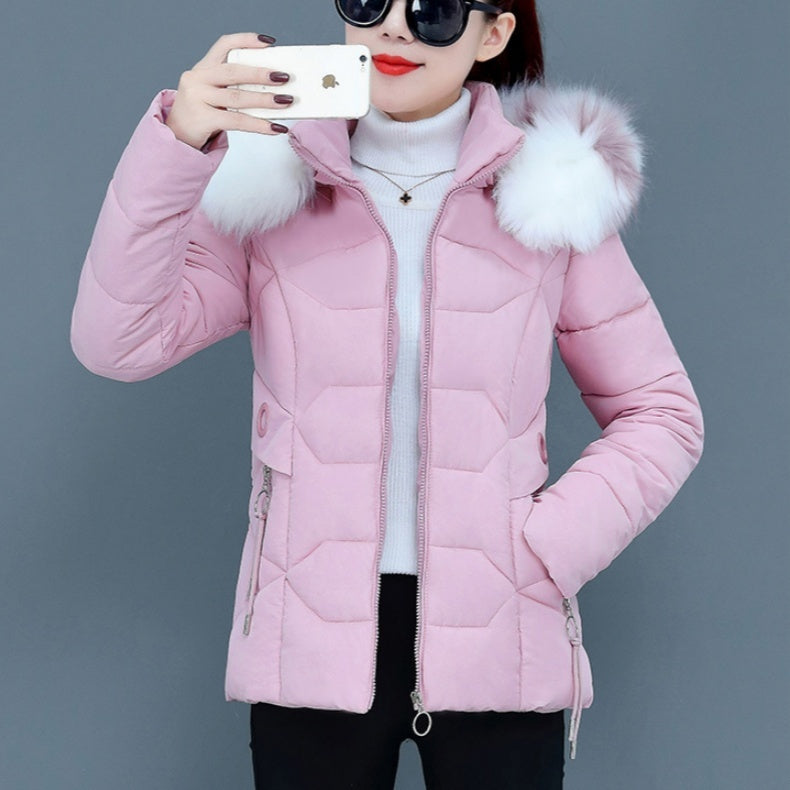 Female Short Cotton Coat Thickened Slim Fit Fashionable Jacket Limorista