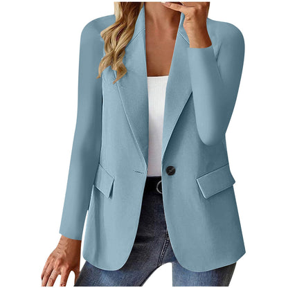 Polyester Autumn Long Sleeve Solid Color Cardigan Small Suit Jacket For Women Limorista
