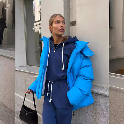 Cotton Padded Jacket Female Loose Cotton Coat Baggy Coat Limorista