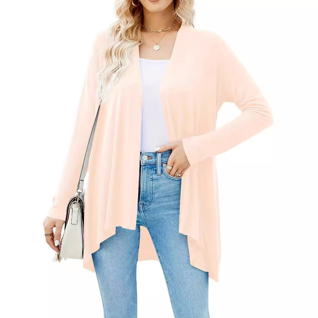 Solid Color Cardigan Top Women Limorista