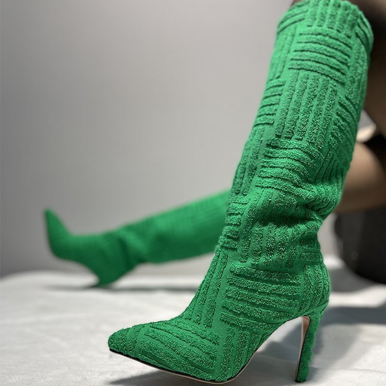 Plus Size Sexy Pointed Toe Thermal Towel Boots Limorista
