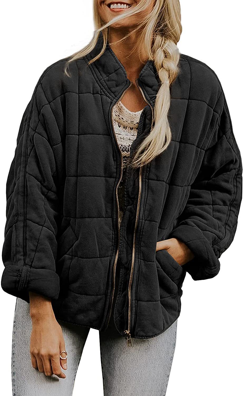 Solid Color Stand Collar Cotto With Loose Pockets Long Sleeved Jacket Women Limorista