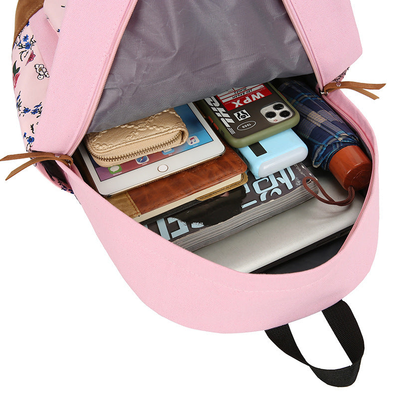 Casual Backpack Three-piece Large Capacity Student Schoolbag Japanese Style Limorista