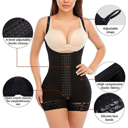 7206 Four-breasted Mesh Tummy Control Body Suit Limorista