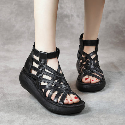 New Ethnic Style Retro Wedge Sandals Women&