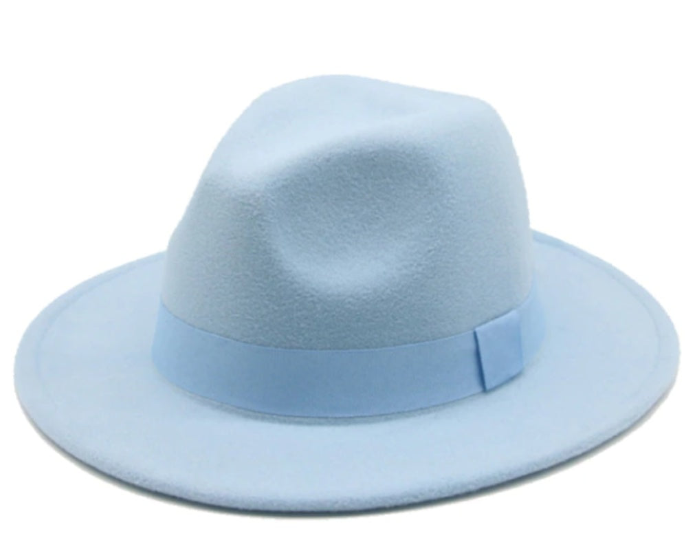 Fashionable Woolen Gentleman Jazz Flat Brim Big Hat Limorista