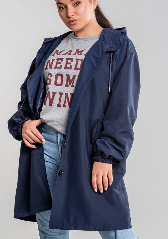 Plus Size Trench Coat Mid-length Loose Long Sleeve Jacket Limorista