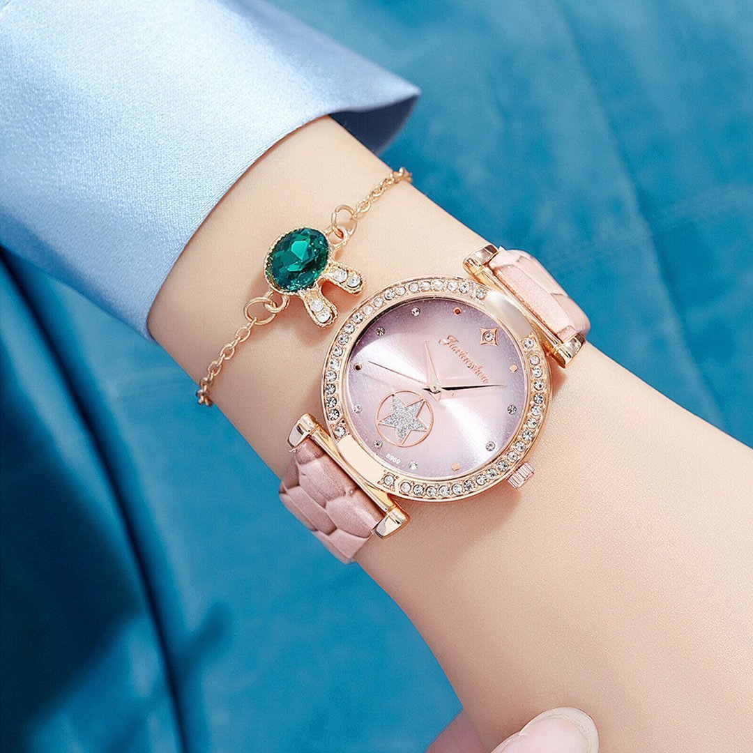 Fashion Watch Gift Suit Quartz Watch Necklace Bracelet Ring Stud Earrings Limorista