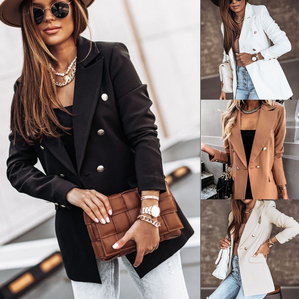 Long-Sleeved Double-Breasted Suit Jacket Limorista