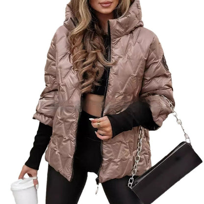 Fashion Hooded Fashion Loose-fitting Long Sleeves Patchwork Cotton Jacket Coat Limorista