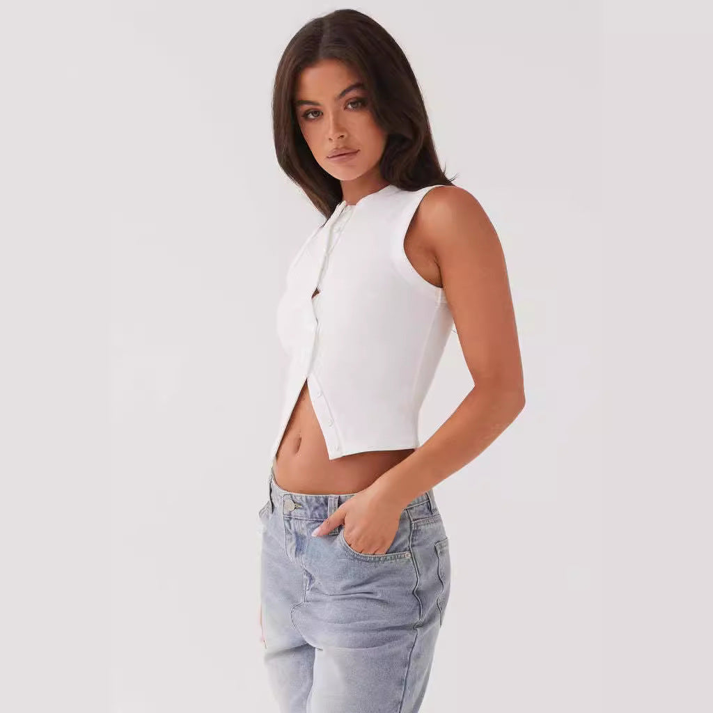 Slim Fit Sleeveless Waistcoat Vest Women Limorista