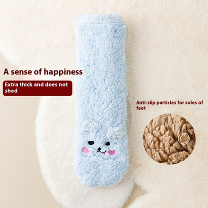 Winter Floor Socks Velvet Thicken Warm Coral Velvet Cute Socks Japanese-style Home Footwear Non-slip Socks New Year Gifts Winter Gadgets Limorista
