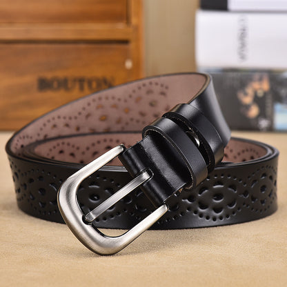 Ladies Hollow Pin Buckle Punch Free Belt Limorista