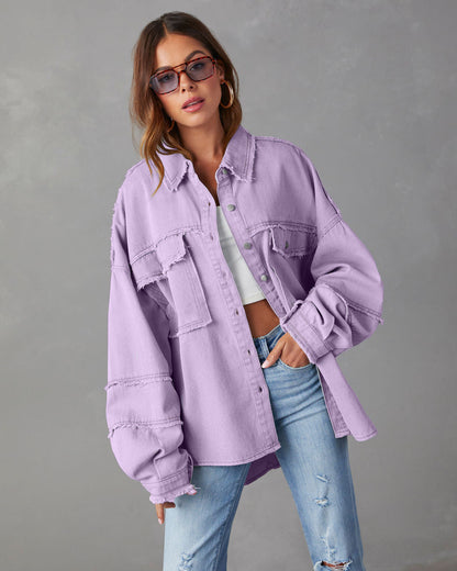 Casual Long Sleeve Denim Coat Limorista