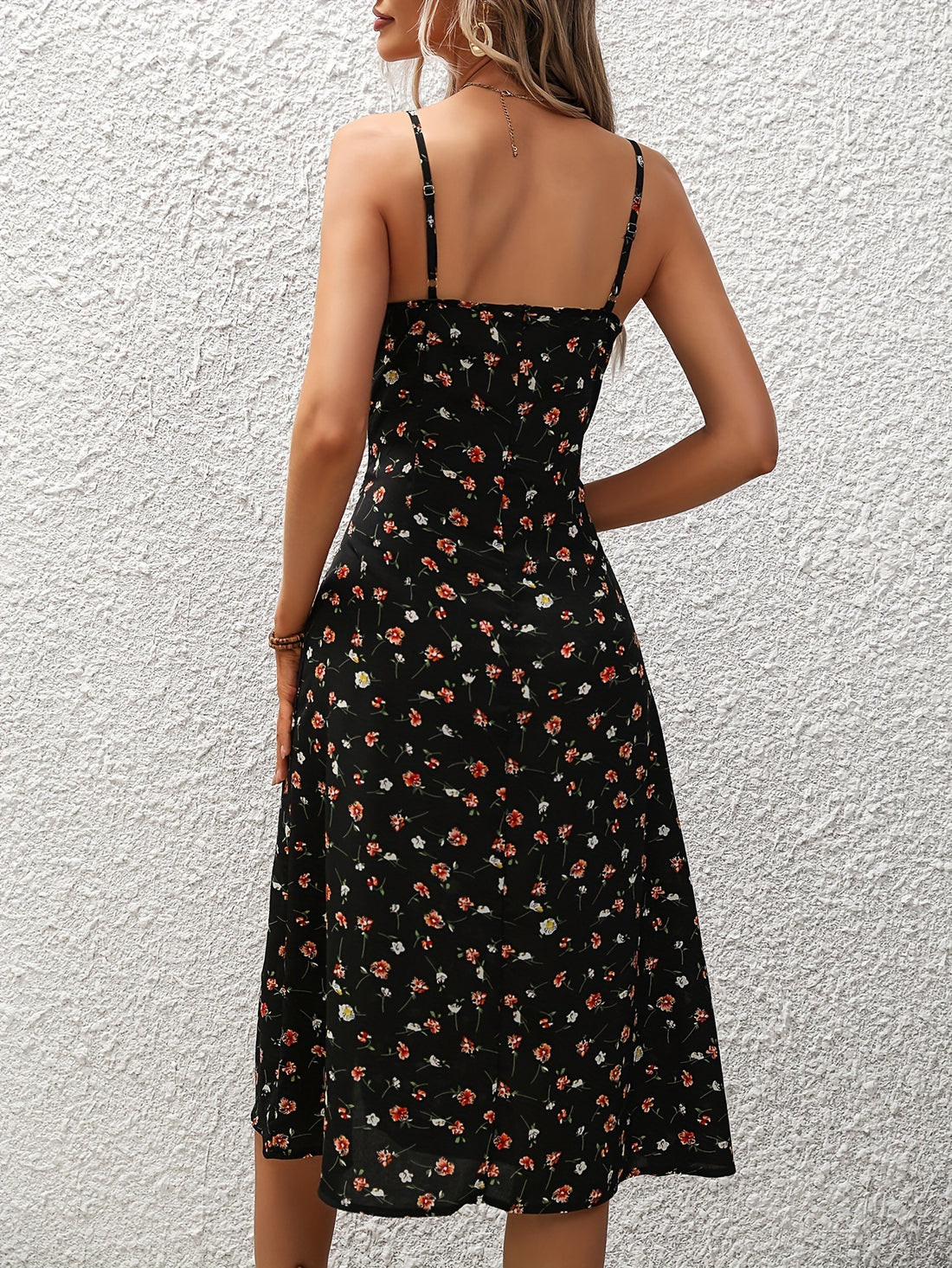 New Polka Dot Print Suspender Dress Summer Sexy Split Long Dresses For Womens Clothing Limorista