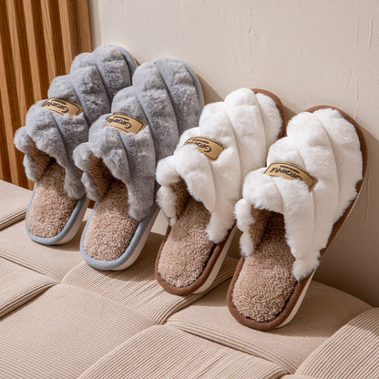 New Simple Thick Bottom Interior Home Non-slip Plush Warm Cotton Slippers Limorista