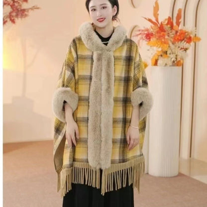 Maillard Plaid, Brushed Thickened Winter Shawl Limorista