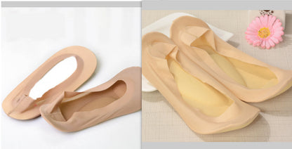 3D Arch Foot Massage Health Care Women Summer Socks Ice Silk Socks Shallow Mouth Silica Gel Invisible Slippers Feet Care Limorista