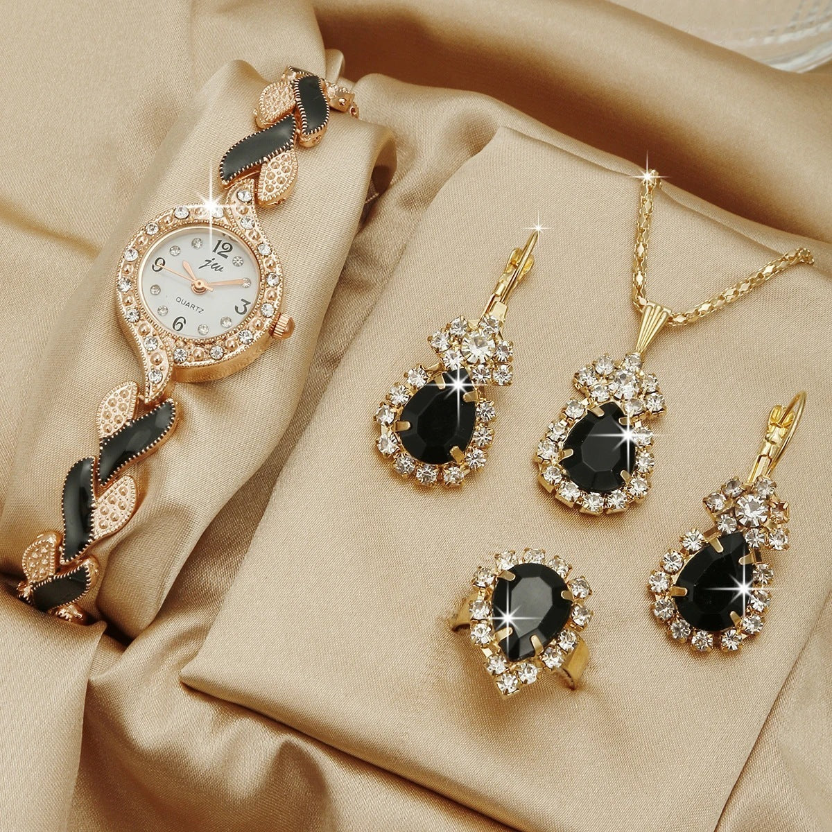 Fashion Watch Gift Suit Quartz Watch Necklace Bracelet Ring Stud Earrings Limorista