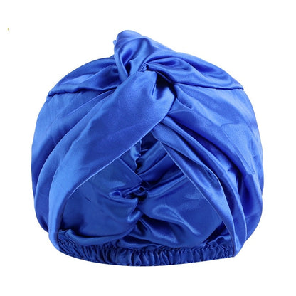 Europe And The United States Popular Imitation Silk Double Layer Nightcap Cross Twist Cap Limorista