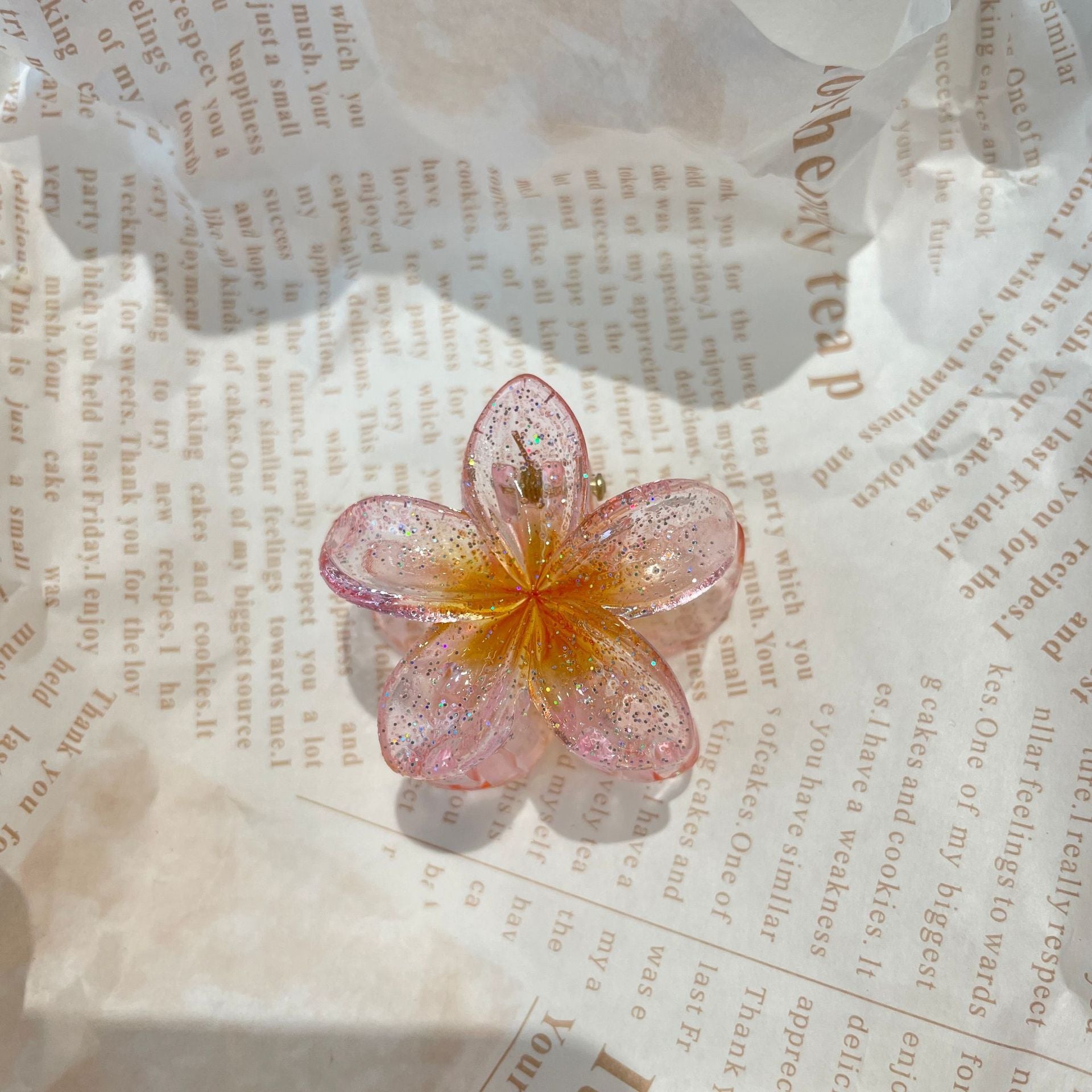 4CM Plumeria Rubra Grip Flower Barrettes Female Limorista