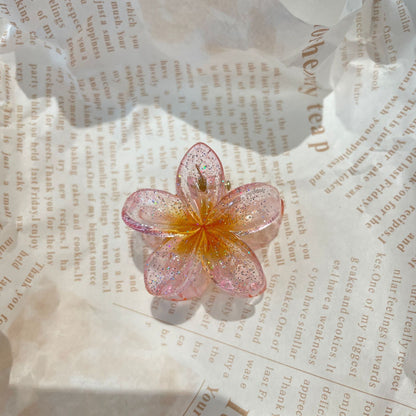 4CM Plumeria Rubra Grip Flower Barrettes Female Limorista