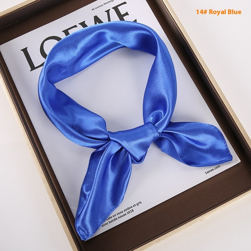 Solid Color Square Scarf Artificial Silk Small Square Towel Limorista