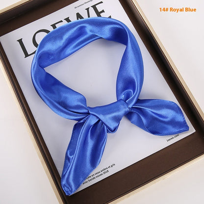 Solid Color Square Scarf Artificial Silk Small Square Towel Limorista