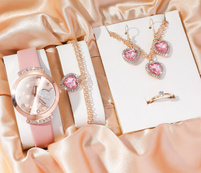 Fashion Watch Gift Suit Quartz Watch Necklace Bracelet Ring Stud Earrings Limorista