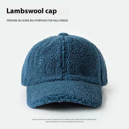 Lamb Wool Hat For Women Plush Peak Cap Limorista