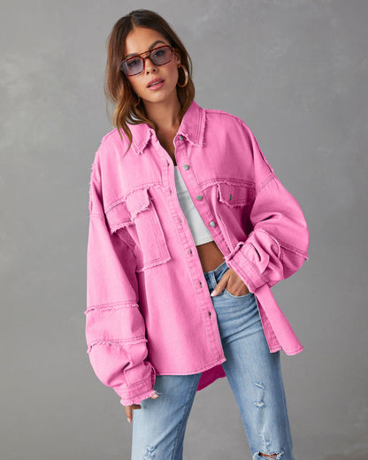 Casual Long Sleeve Denim Coat Limorista