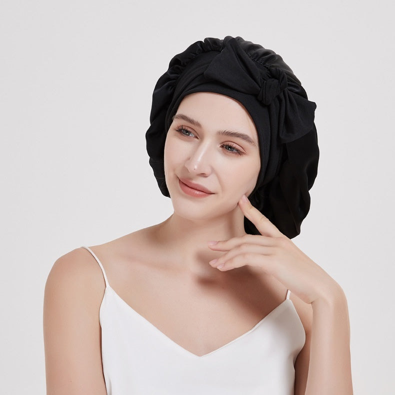 Wide-brimmed Lace-up Adjustable Elastic Large Silk Nightcap Limorista
