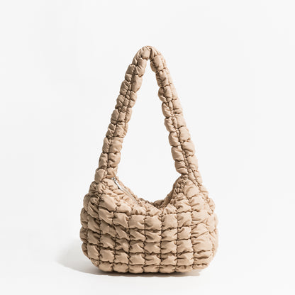 Nylon Padded Shoulder Purse Simple Trend Quilted Feather Down Women Hobo Bag Limorista