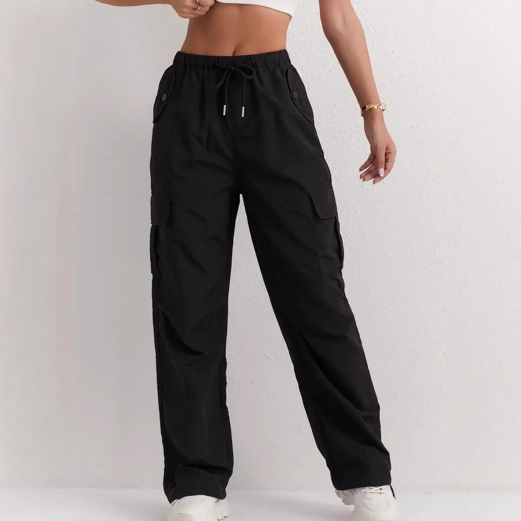 High Waist Drooping Quick-drying Leisure Wide Leg Track Pants Limorista