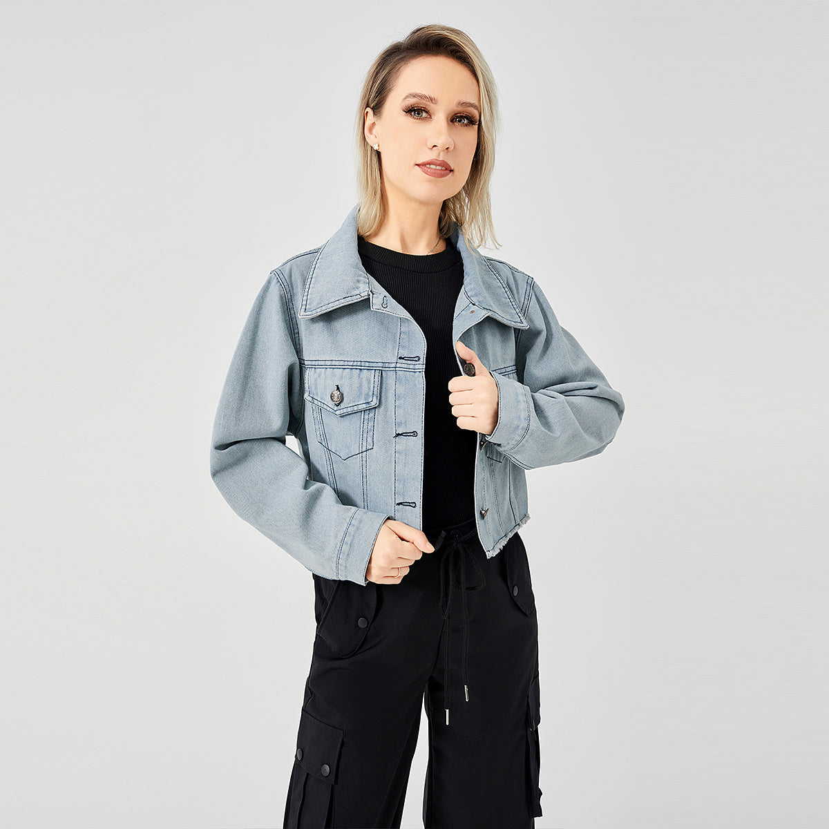 The Raw Edge Design Is Retro And Loose With A Soft Denim Jacket Limorista