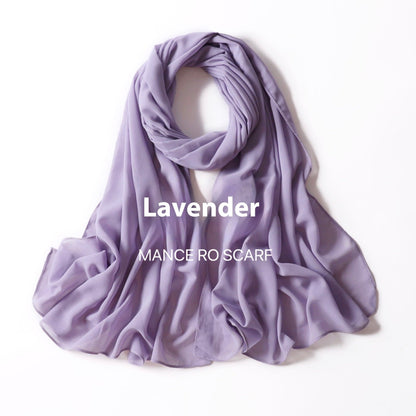 Pure Color Pearl Chiffon Scarf Headcloth Veil Chiffon Scarf Limorista