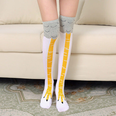 Spring And Autumn Knee Socks Funny Chicken Socks Limorista