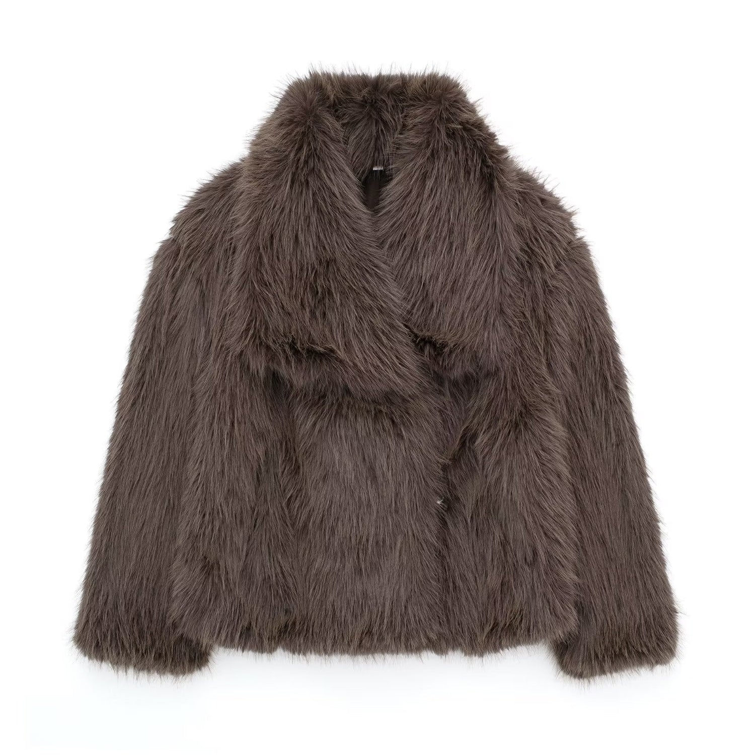 Winter Plush Coat Fashion Thicken Lapel Outwear Casual Long Sleeve Tops Womens Clothing Limorista